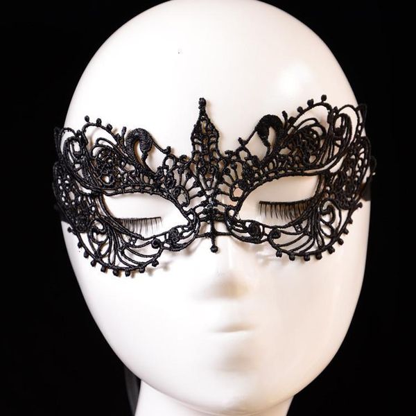 

3mvzhalf lace face black mask gaflv