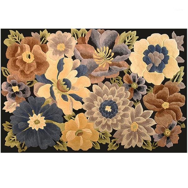 

european style art flower art carpet for living room bedroom anti-slip floor mat fashion kitchen carpet area rugs1