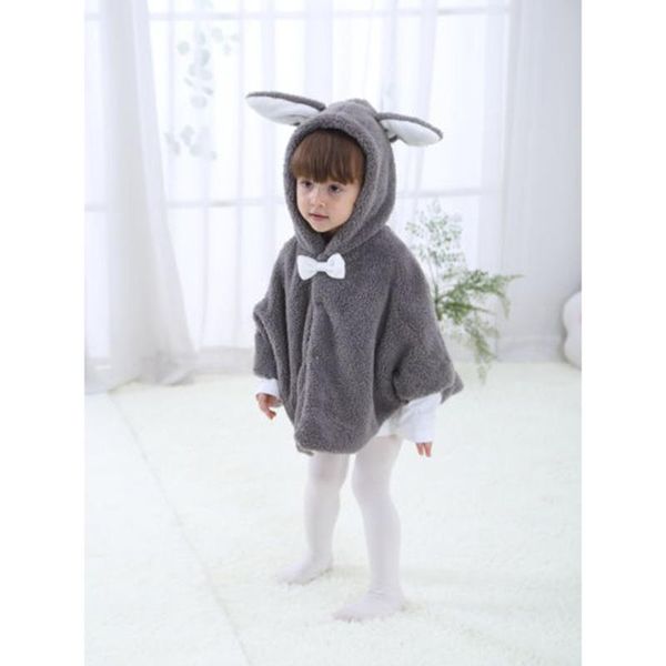 

clearance fall & winter fashion lovely warm cape baby girls outdoor cute soft hoodies coats with ear size s/ / l, Blue;gray