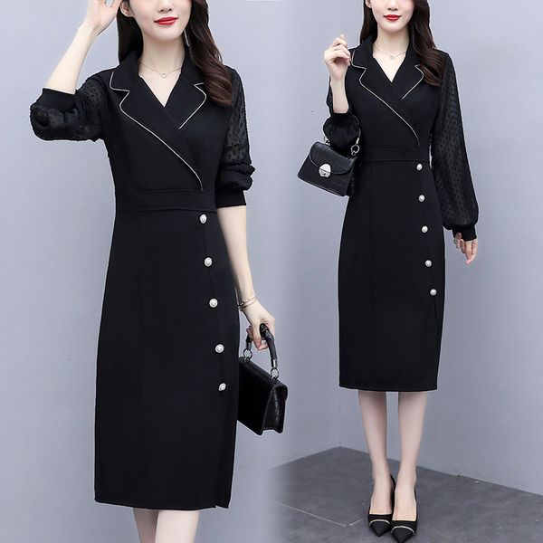 

womens crocheted long plus size dressed fat business ladies work up in lean party dress ix0a, Black;gray