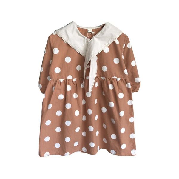

summer new princess dress female baby casual clothing girls dress polka dot scarf korean style kids girls sweet, Red;yellow