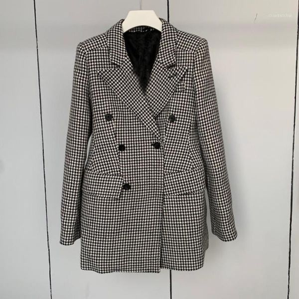 

2020 autumn winner luxury women classic plaid slim blazer jacket female coat 2 color ddxgz2v 9.251, White;black