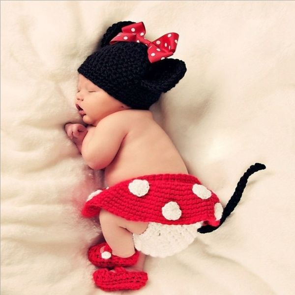 

handmade knitting baby clothing sets boy girl knitted clothes infant pgraphy props suit bebe cartoon cosplay costumes outfit y200803, White