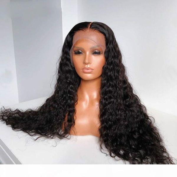 

loose curl 250 density 13x6 lace front human hair wigs 360 lace frontal wig brazilian remy hair water wave 30 inch full you may, Black;brown