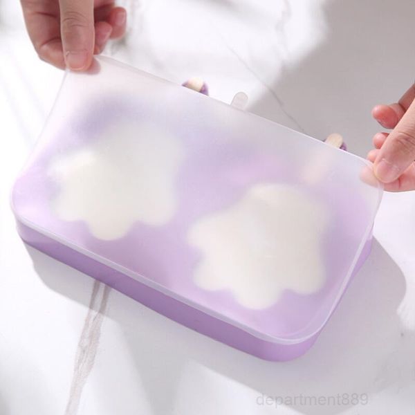 

a-cute silicone cream mold purple snowman mould one-piece homemade popsicle tray diy bear paw oval ice cube owd2927