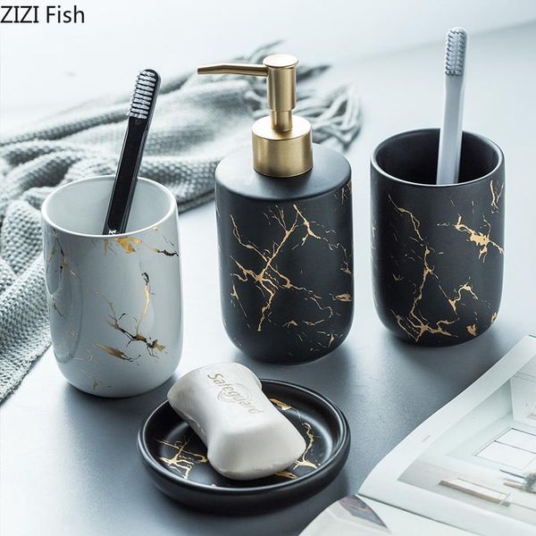 

bath accessory set imitation marble ceramics bathroom accessories soap dispenser/toothbrush holder/tumbler/soap dish products
