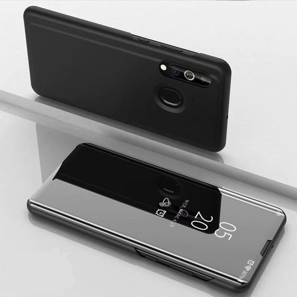 

for galaxy a10s plated mirror horizontal flip leather case with holder