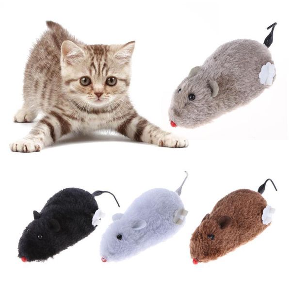 

cat toys 1pc mouse toy clockwork plush for kitten interactive playing mechanical motion rat pet products