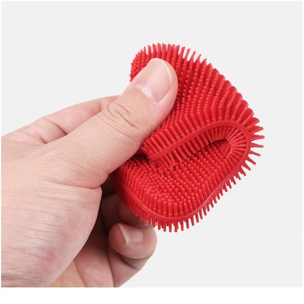

1/3/4pcs sile dishwashing brush pot pan sponge scrubber fruit vegetable dish washing cleaning brushes kitchen cleani jllgda