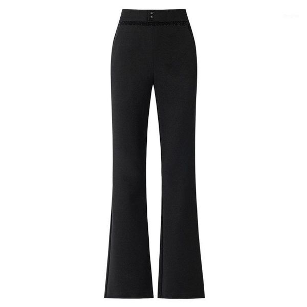 

new office lady trousers korean fashion solid zipper flare pants high waist black pants pantalones mujer cintura alta1, Black;white