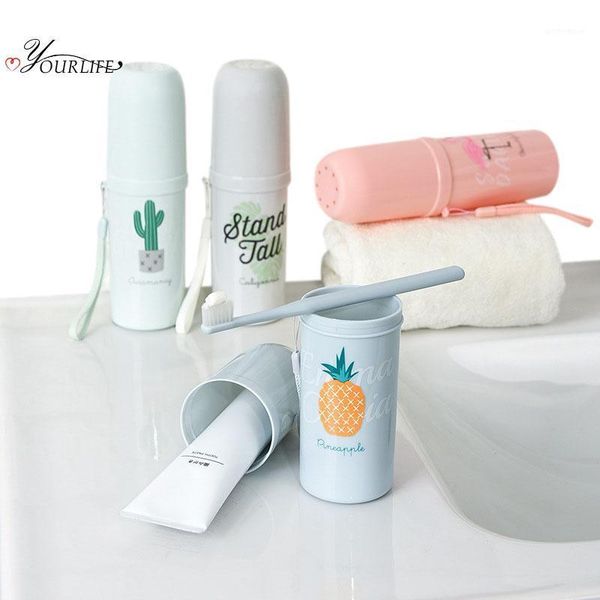 

bath accessory set oyourlife portable cartoon toothbrush box travel organizer dust-proof tooth brush protect case bathroom accessories1