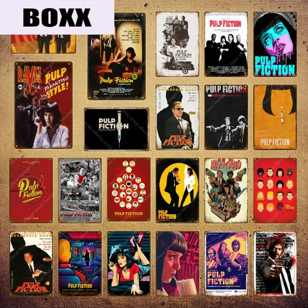 

классический фильм плакат целлюлозная фантастика наклейка наклейка старинные металлические знаки бар паб кафе домашнего комнаты декор железа