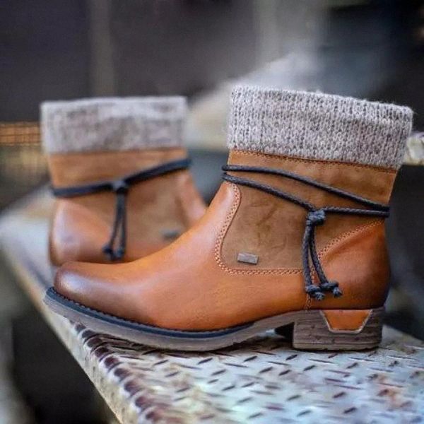 

2021 winter boots women basic ankle boots woman round toe zip platform boot female shoes warm lace up plush botas mujer #3o4a, Black