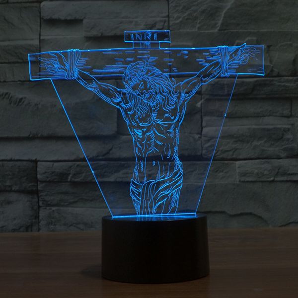 

2021 new 3d led night jesus shape micro usb table touch lamp libk