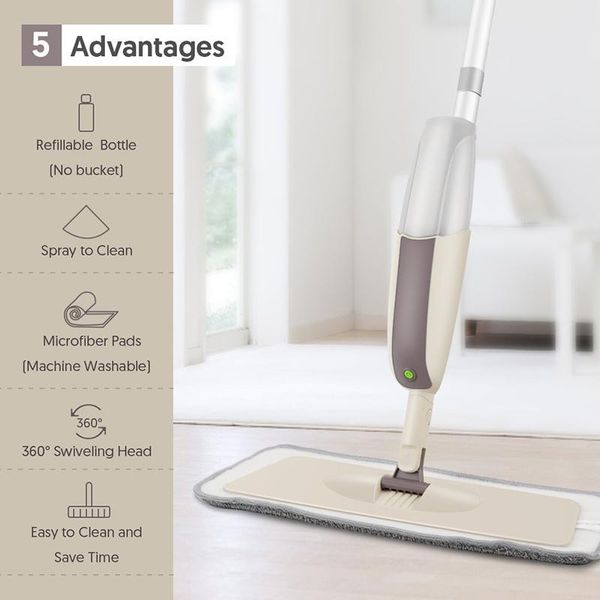 

spray floor mop kit with reusable microfiber pads professional handle mop for laminate wood ceramic tile floor window cleaning wmtvkq