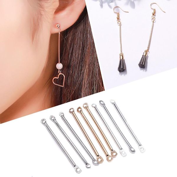 

50pcs 15 20 25 35 40mm gold double cylinder bar earrings connecting for jewelry making earring pins findings diy supplies bbyhof