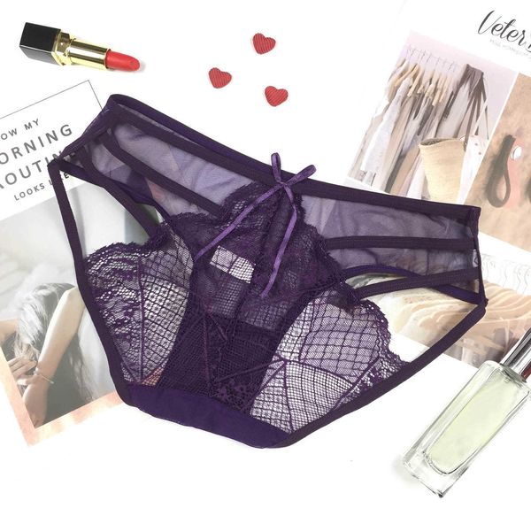 

women's essentials stretch panty lace trim 4 colors comfy solid briefs panties lingerie midrise underwear hollow out n50, Black;pink