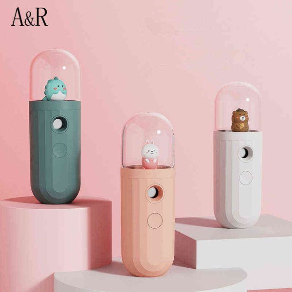 

nxy facial steamer nano disinfecting mist sprayer gun usb vaporizador spa face difusor humidifier coating skin care beauty nebulizer 220304