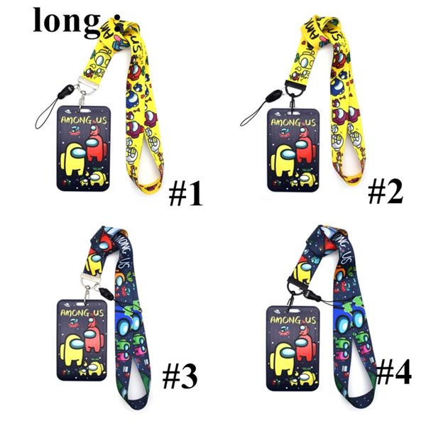 

game among us credit card holders id card wallet case with detachable lanyard chest strap anti-lost lanyard wristlet card holder e113002
