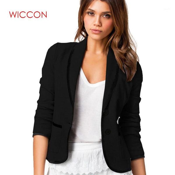 

2019 autumn women suits & jackets long sleeve slim business suit one button white black women jacket coat plus size 6xl1, Black;brown