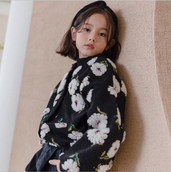 

2020 new arrival girls printed thicken coat cotton full sleeve fashion girls jacket 2-7 years ql836, Blue;gray