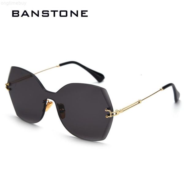 

design sunglasses banstone rimless women one piece men fashion sun glasses uv400, White;black