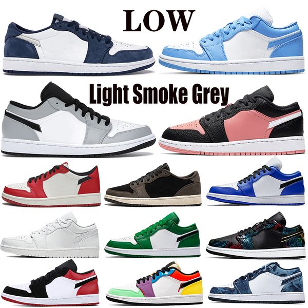 

low light smoke grey 1 1s jumpman mens basketball shoes unc og sp travis scotts black toe midnight navy women sport sneakersfast