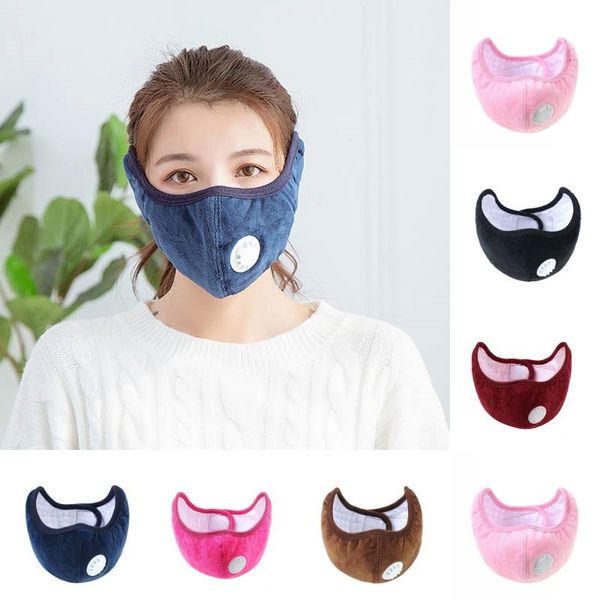 

factory dhl shipping face mask with breathing valve outdoor cycling protective ear cotton masks women men washable winte