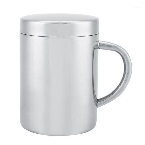 

220ml/300ml/420ml lazy durable stainless steel double walled insulated mug cups mug coffee milk mixing with handle lid1