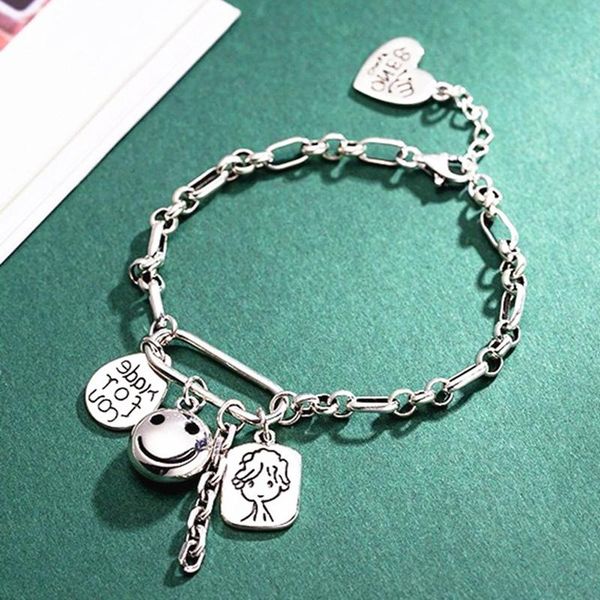 

charm bracelets ly arrived copper silver color & bangle jewelry for women trendy simple letter geometric wrist accessories, Golden;silver