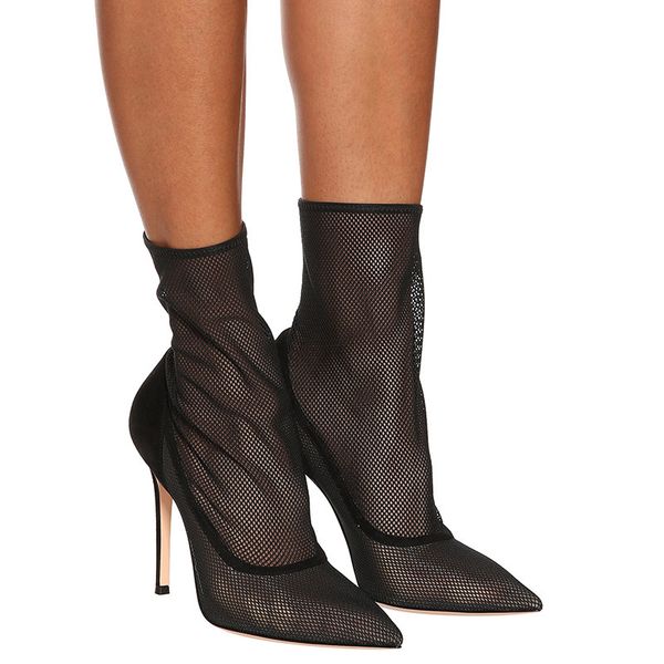 

tights black knits summer fishnet ankle thin women's boots high heels slip into short bottoms oeqk