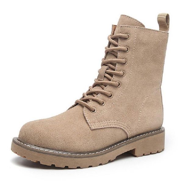 

ERRFC New Arrival Ladies Fashion Mid Calf Boots Winter Designer Lace Up Nubuck Suede Women Casual Shoes Platform Warm Botas 40, Black