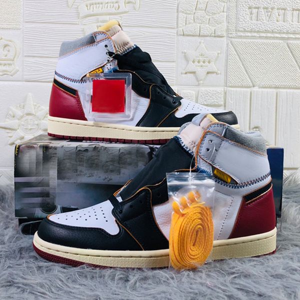 

1 high og university blue1s men basketball shoes dark mocha outdoors sneakers dd1453-001 wmns silver black gold brown 555088-134 with box us