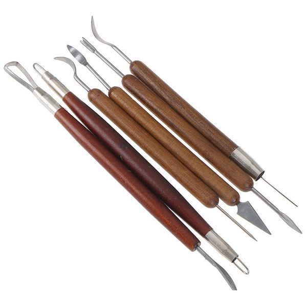 

6 pcs/set pottery ceramics tools polymer clay modeling tools wax carving sculpt tool 6 jllqwp