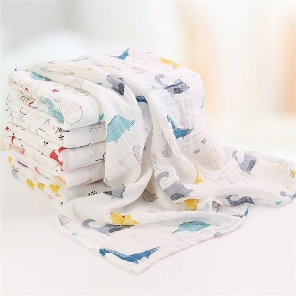 

bamboo cotton wrap breathable soft summer blanket infant baby towel 120*120cm y201009