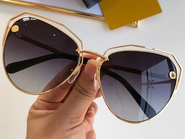 

2371 new fashion sunglasses with uv protection for women vintage cat eye metal full frame popular come with case classic glasses, White;black