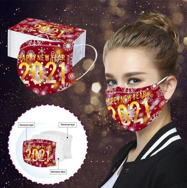 

year 2021 print happy disposable new mask dustproof and breathable protective mask