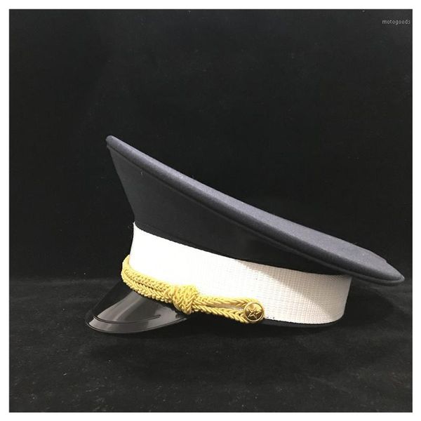 

wide brim hats men hat black cotton captain guard 3 size1, Blue;gray