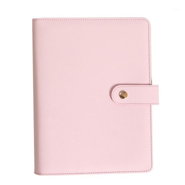 

cute leather hardcover office school spiral notebooks stationery supplies personal binder agenda organizer buisness organisateur1, Purple;pink