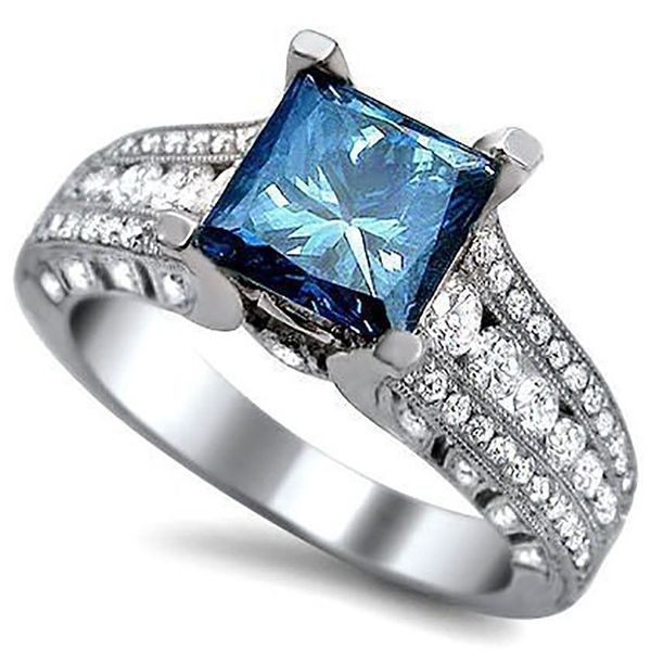 

fashion sky blue zirconia stone silver color ring for women engagement girl fine beautiful band wedding jewelry
