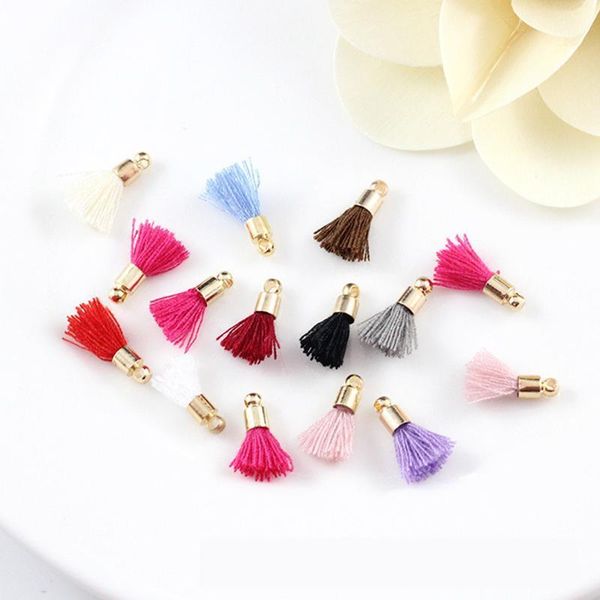 

30pcs 1.5cm mini cotton thread tassels with hats diy craft supplies decorative jewelry bracelet necklace key mobile phone pendan h wmtito