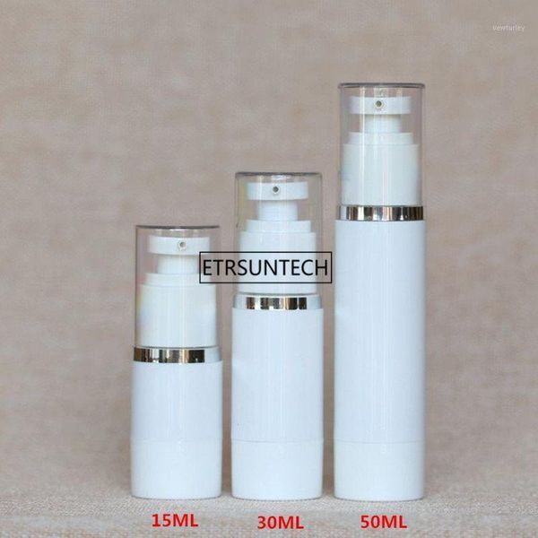 

storage bottles & jars 100pcs 15ml 30ml 50ml transparent essence pump bottle plastic airless for lotion shampoo cosmetic container f29781