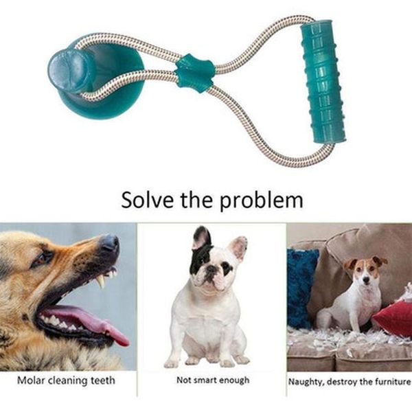 

funny pet dog suction toy pets dog tug toys tooth cleaning toy pets dogs rope ball bite for small medium puppy q wmttor