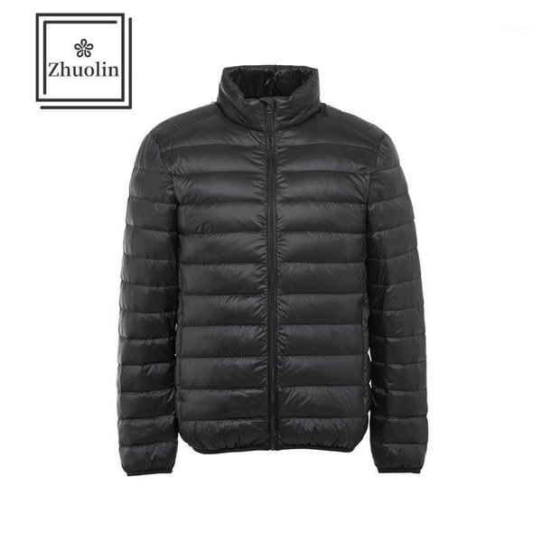 

zhuolin winter new lightweight down jacket men's stand-up collar slim short large size thin winter jacket1, Black