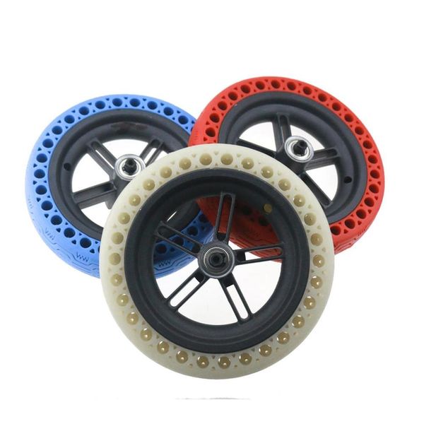 

night luminous fluorescent solid honeycomb wheel tyre tire kit for xiaomi mijia m365/m187/pro scooter