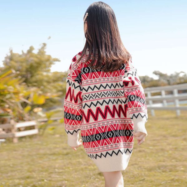 

girls' autumn winter 2020 new drs middle school children's long woolen sweater bfb4, Blue