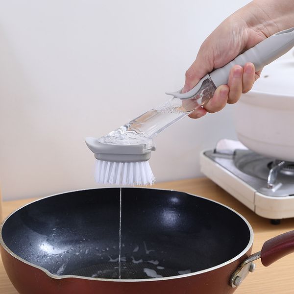 

kitchen pot washing brush hydraulic brush automatic liquid filling type multifunctional long-handled dish washing brush lazy cle