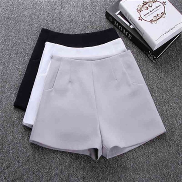 

gaoke women summer high waist a-line shorts casual suit shorts women solid color short pants ladies 717408, White;black