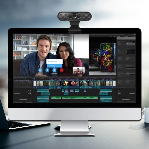 

lapdeskcomputer accessory 1080p fhd usb webcam with built-in microphone conference live streaming for video