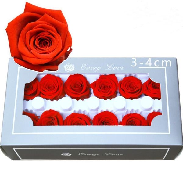 

12pcs level a preserved rose flower immortal rose flower 3-4cm diy gift eternal valentine wedding party material derac1